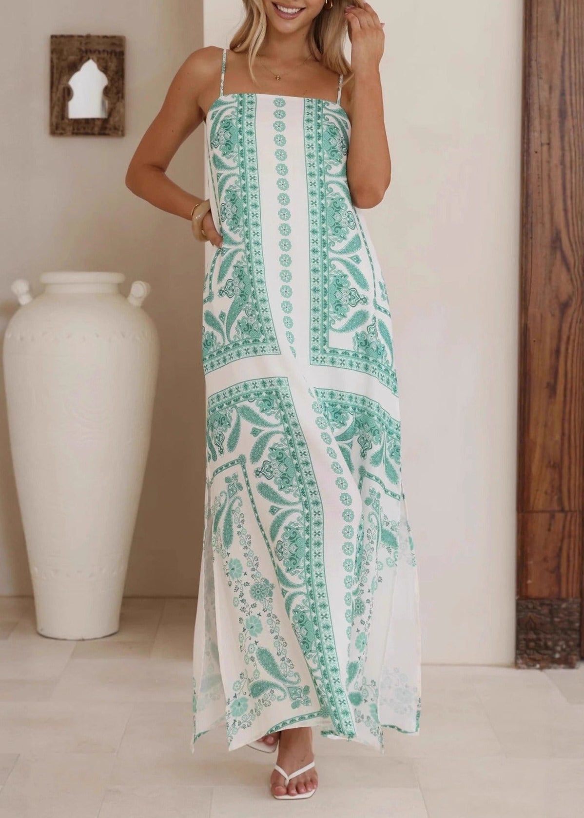 Keahi Spaghetti Floral Maxi Dress