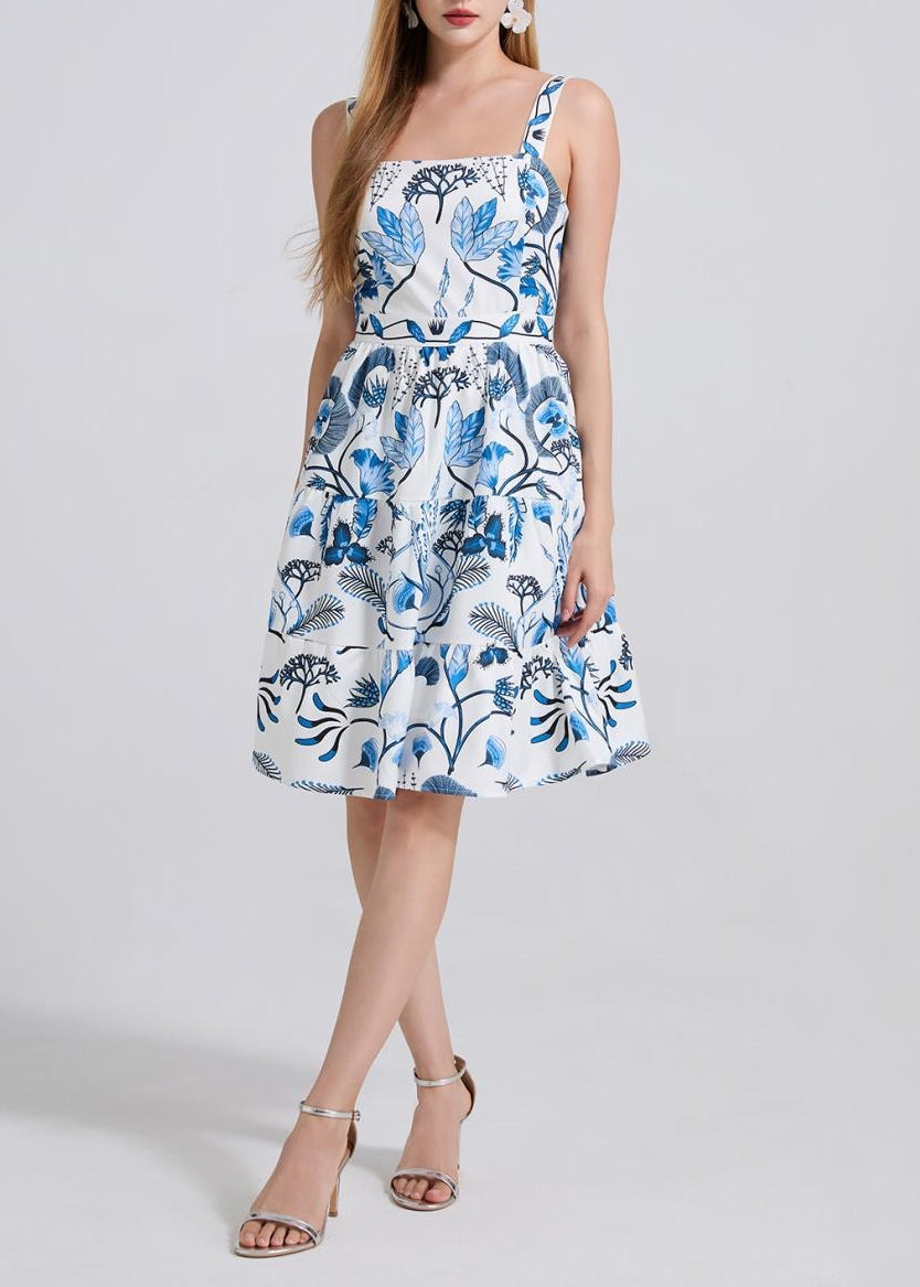 Iunia Sleeveless Print Puffy Mini Dress