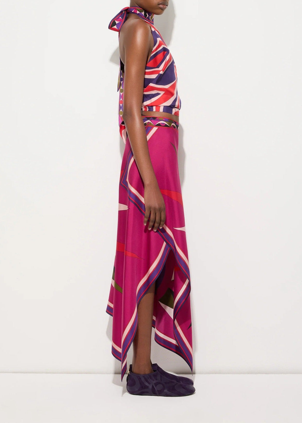 Hardy Backless Print Split Skirt Set