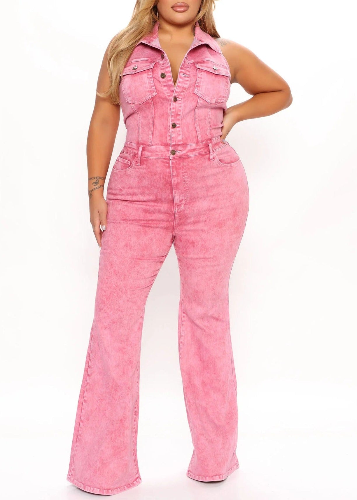 Innokenti Backless Denim Jumpsuit