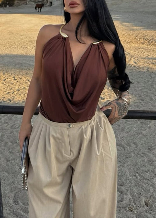 Ferko Draped Neckline Top