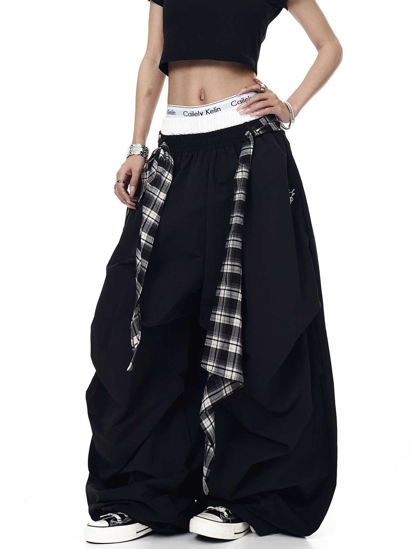Frano Grid Wide Leg Pants