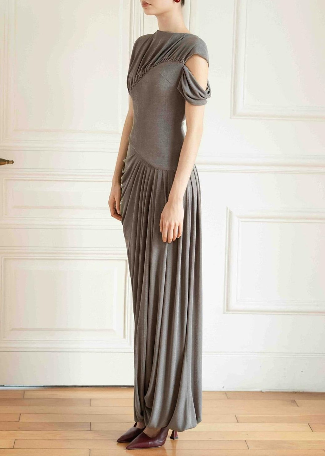 Kavita Draped Split Maxi Dress