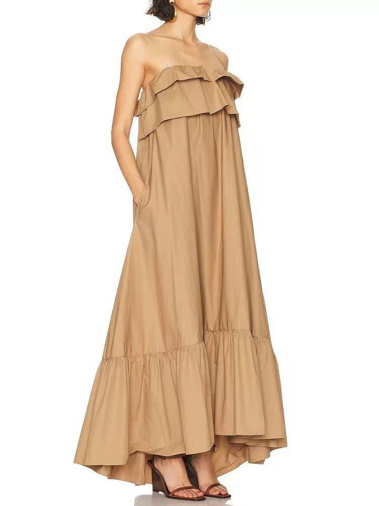 Hamish Strapless Ruffle Maxi Dress