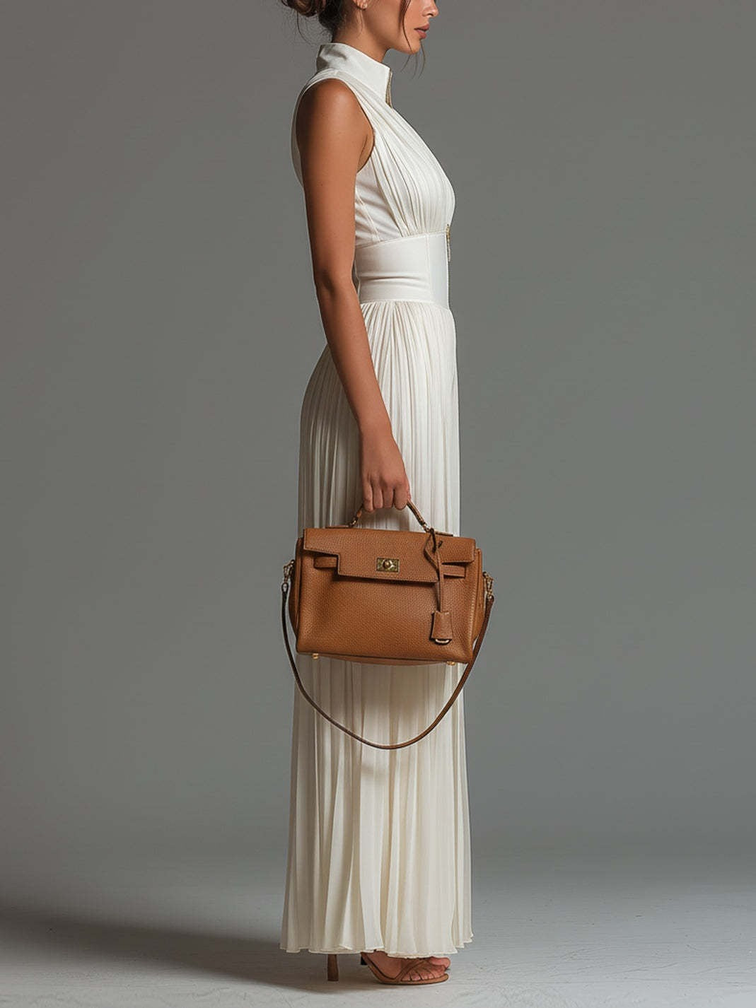 Kahale Zipper Ruch Jumpsuit In White