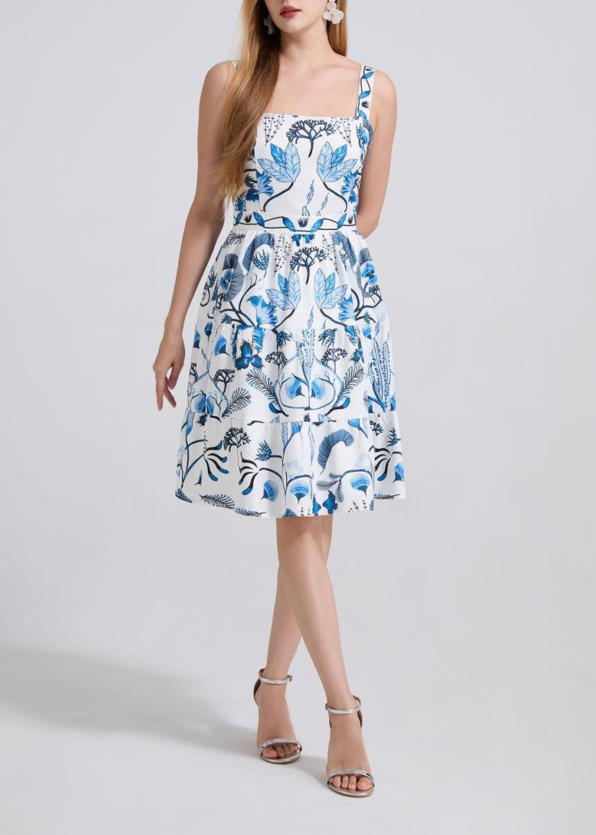 Iunia Sleeveless Print Puffy Mini Dress