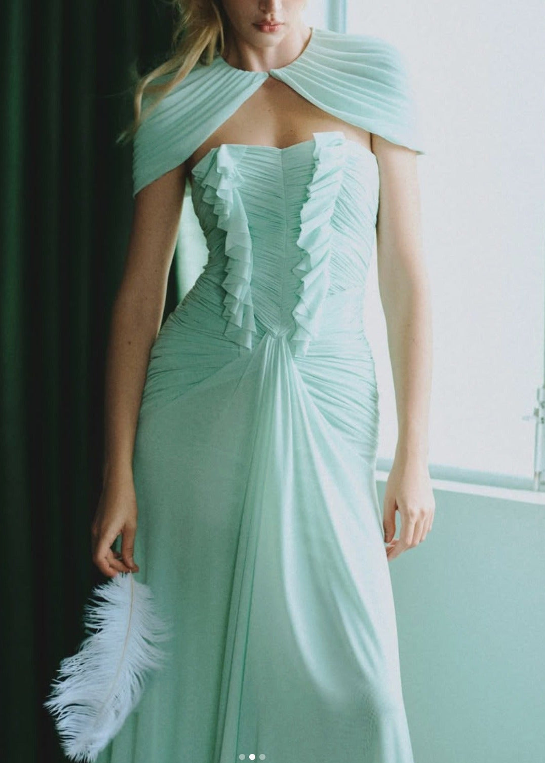 Koen Two Piece Ruch Ruffle Maxi Dress