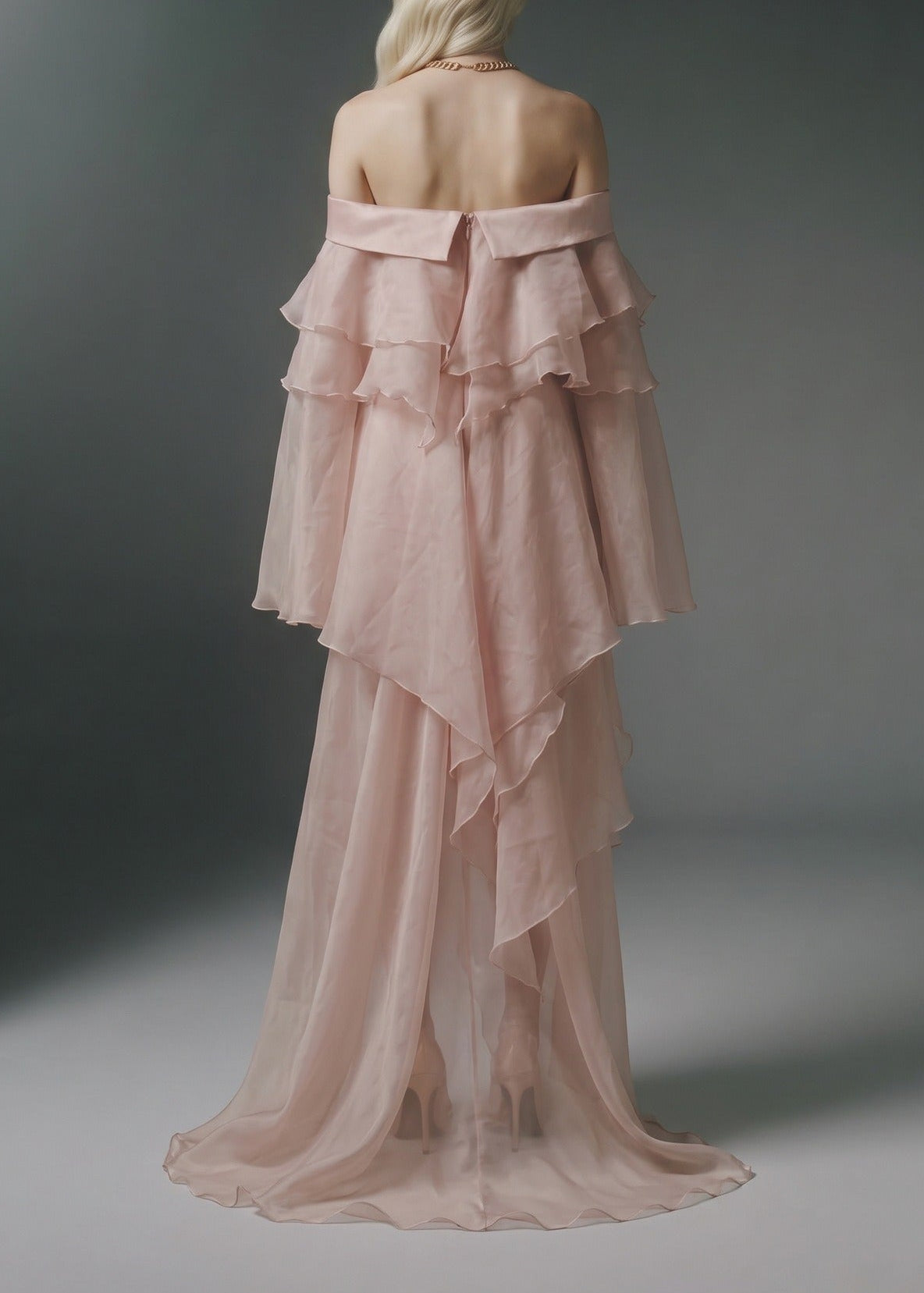 Krypto Off Shoulder Flower Rufffle Maxi Dress