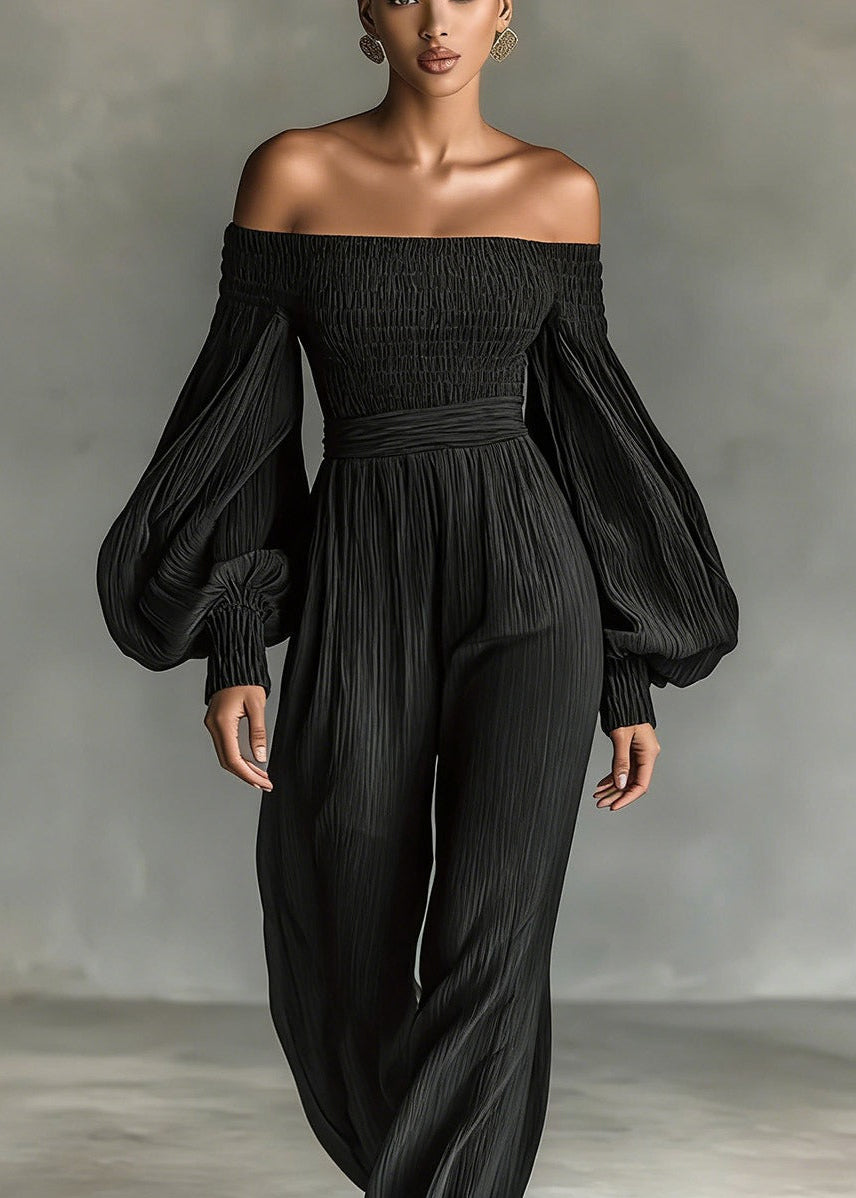 Davion Balloon Sleeve Ruch Jumpsuit