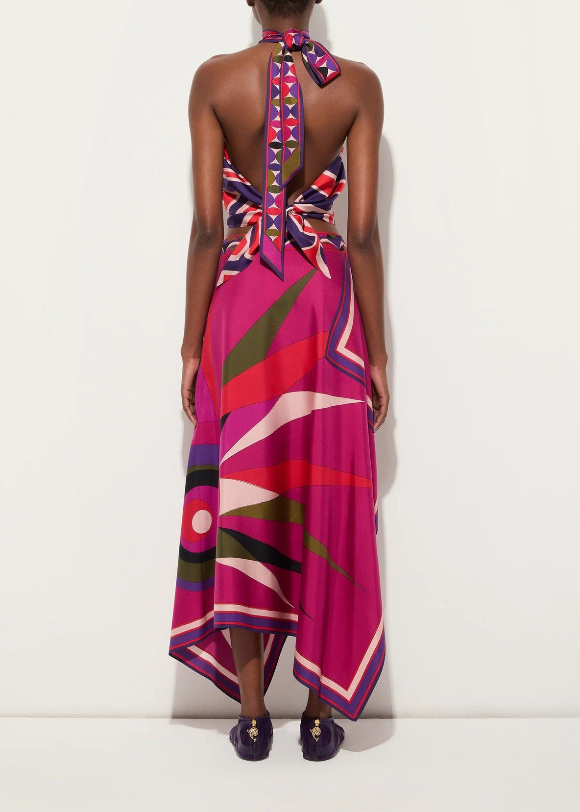 Hardy Backless Print Split Skirt Set