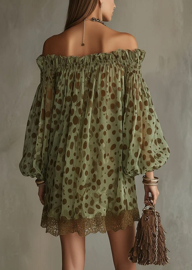 Kalliyan Off Shoulder Print Mini Dress