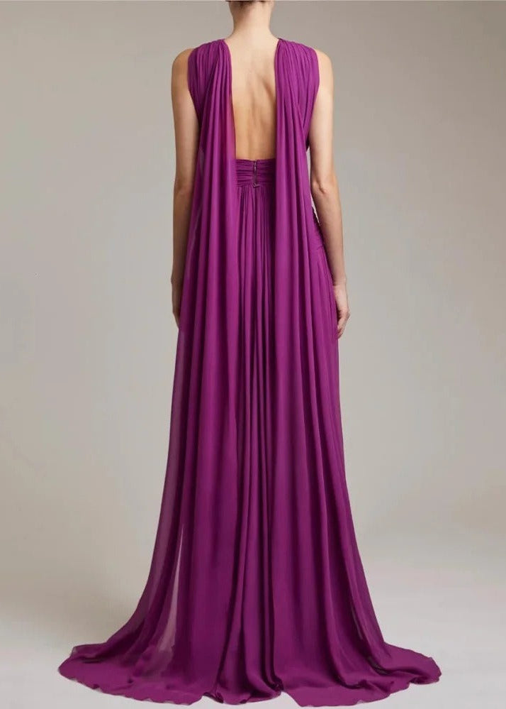Kalista Halter Neck Ruch Cutout Maxi Dress