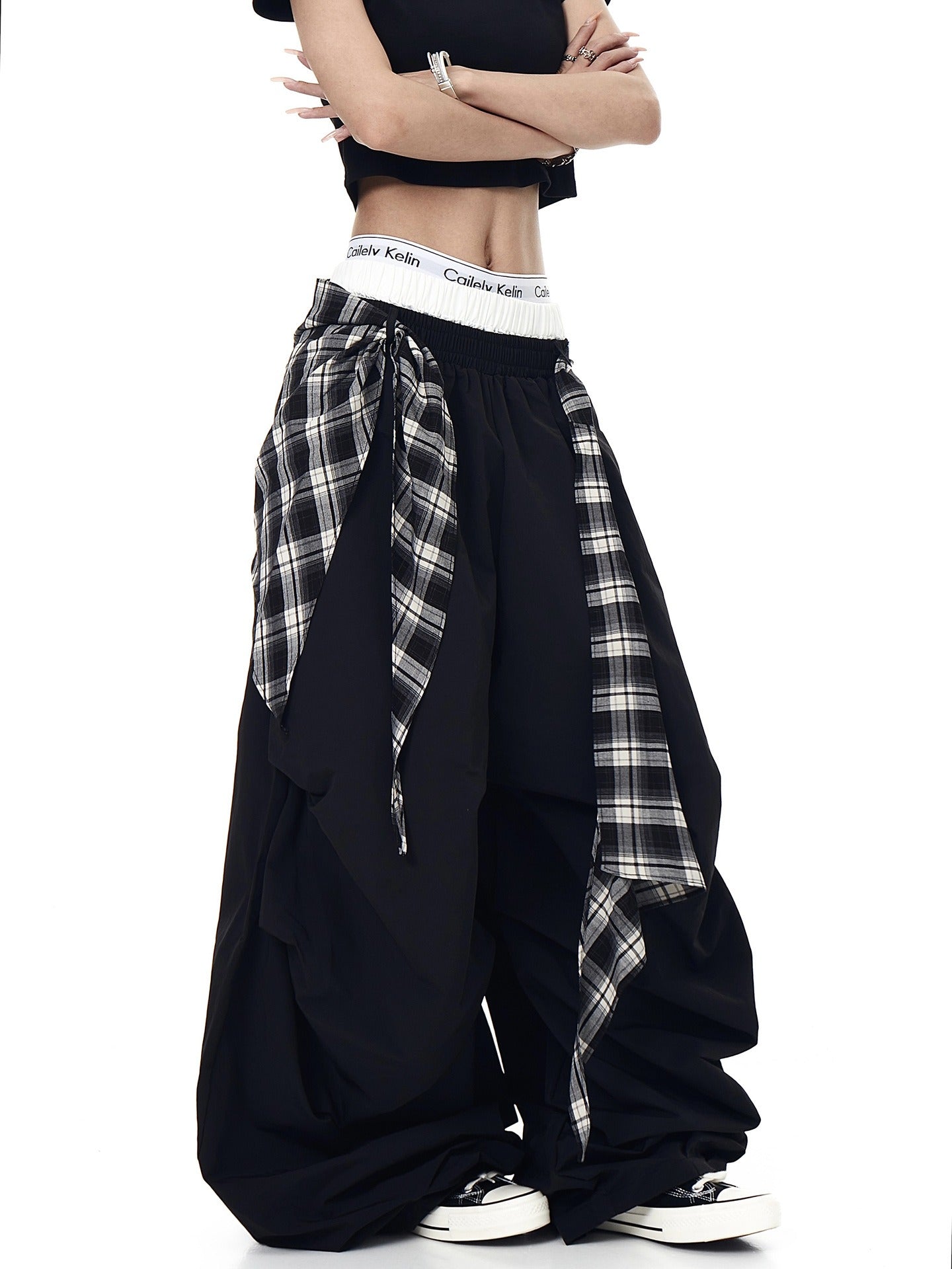 Frano Grid Wide Leg Pants