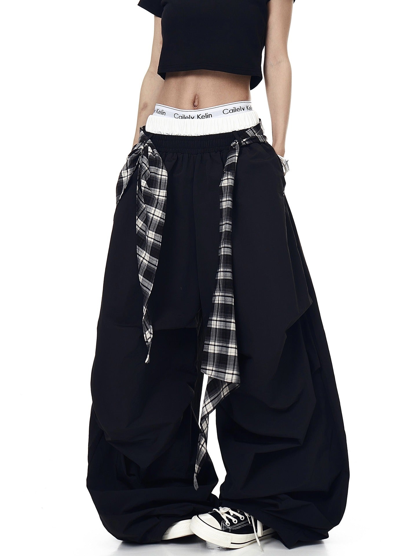 Frano Grid Wide Leg Pants