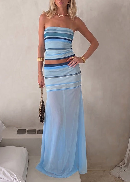 Ilyan Strapless Knit Skirt Set