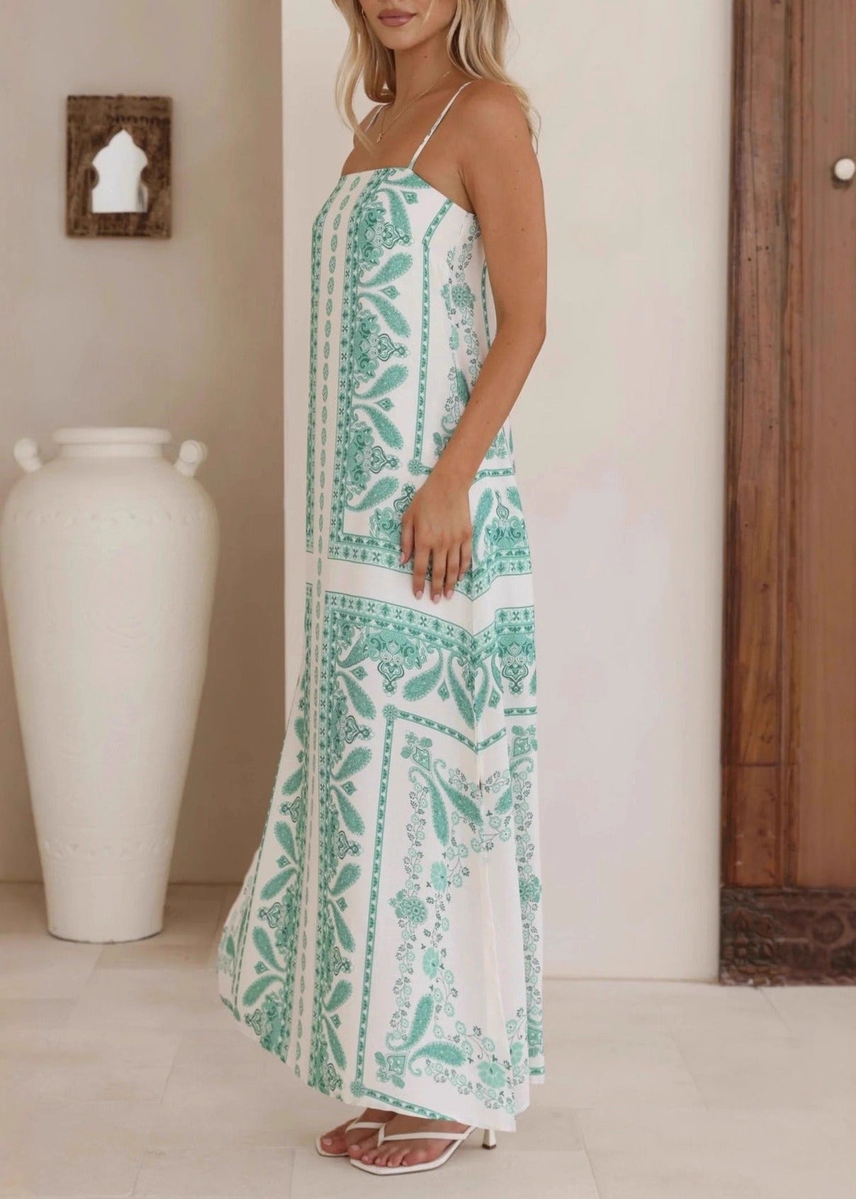 Keahi Spaghetti Floral Maxi Dress
