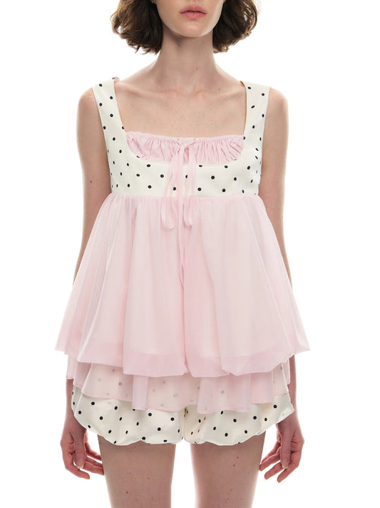 Henry Dot Mesh Bubble Mini Shorts Set