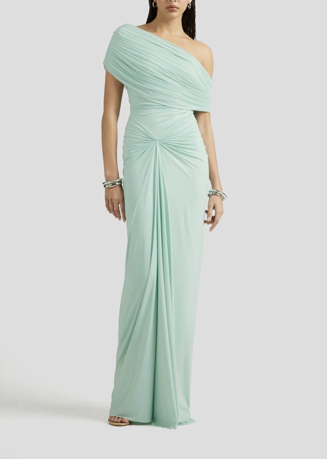 Tessa One Shoulder Ruch Maxi Dress