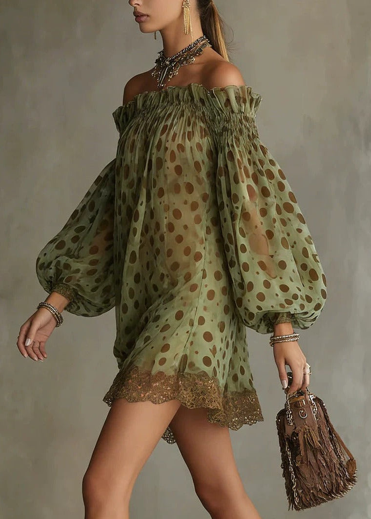 Kalliyan Off Shoulder Print Mini Dress