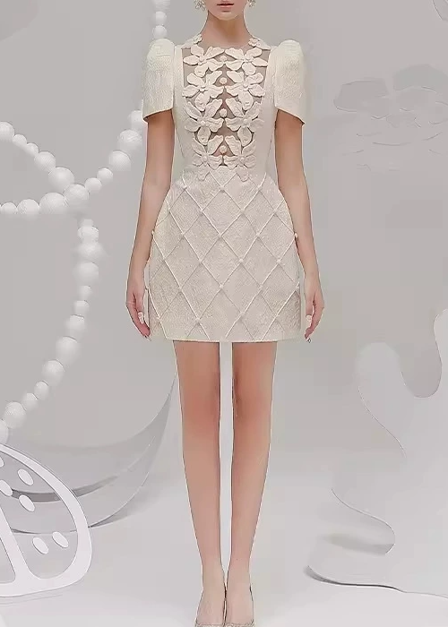 Felim Flower Mesh Mini Dress