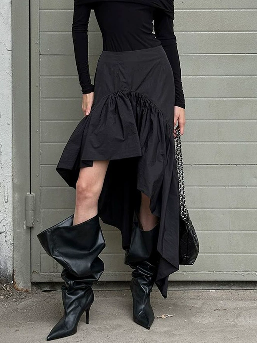 Ennio Ruffle High Low Skirt