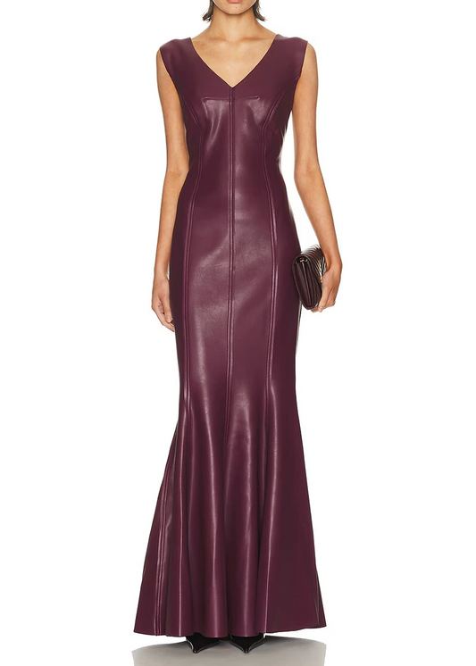 Fergal Sleeveless Leather Maxi Dress