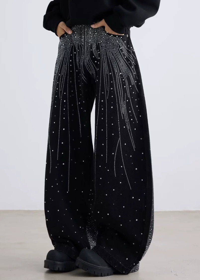 Delaiah Rhinestone Baggy Jeans