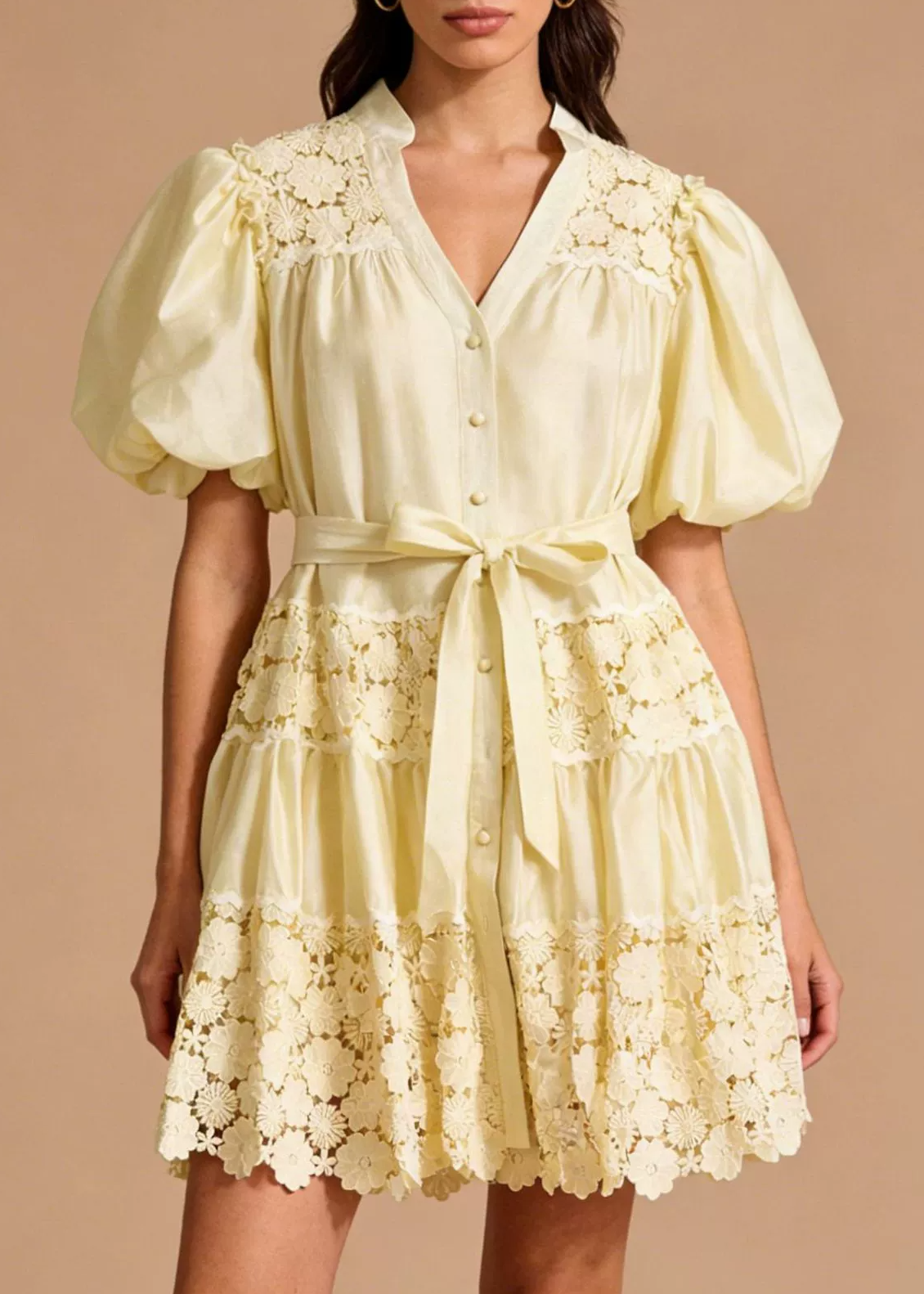 Feodora Puff Sleeve Floral Mini Dress