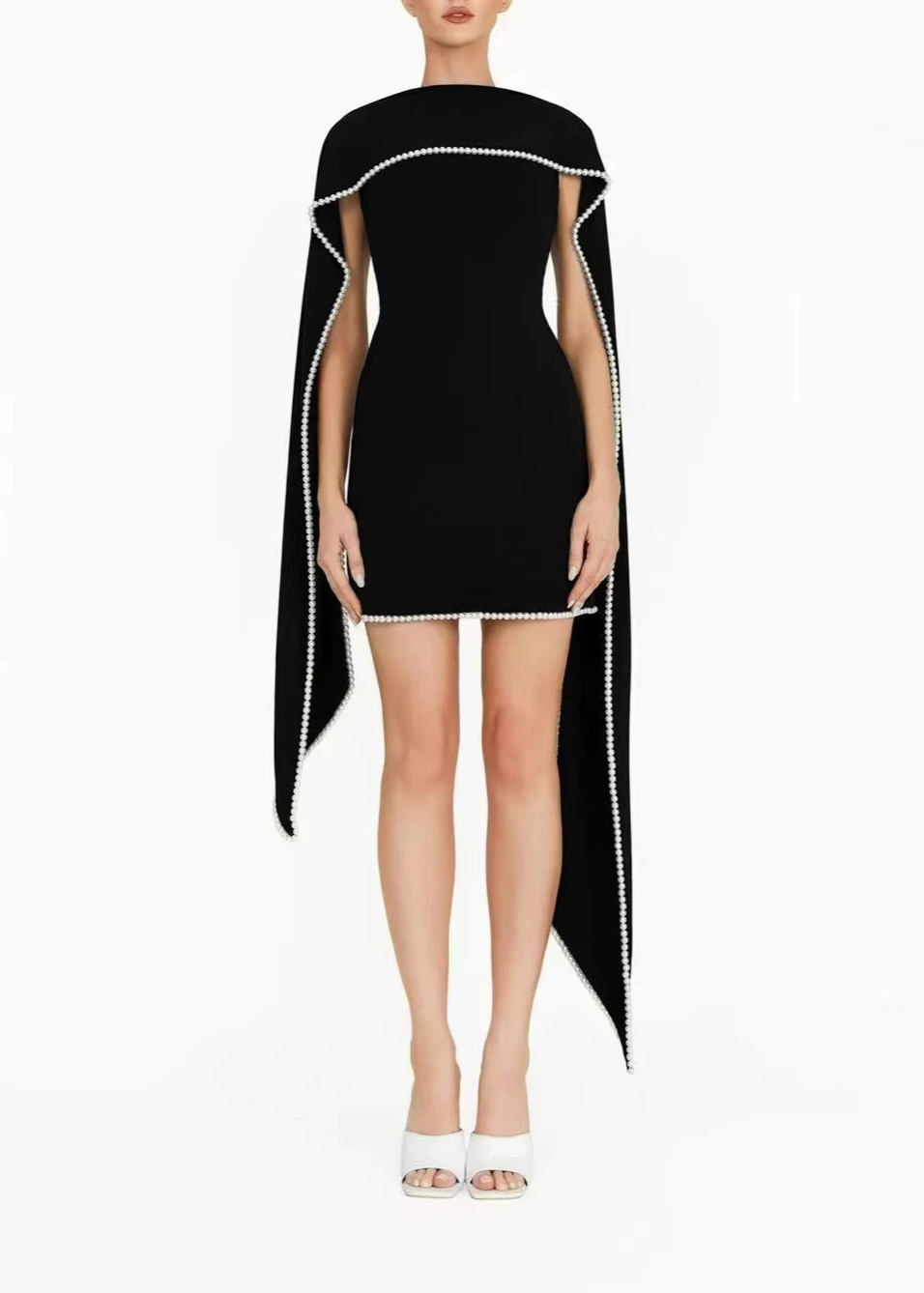 Femi Pearl Shawl Mini Dress