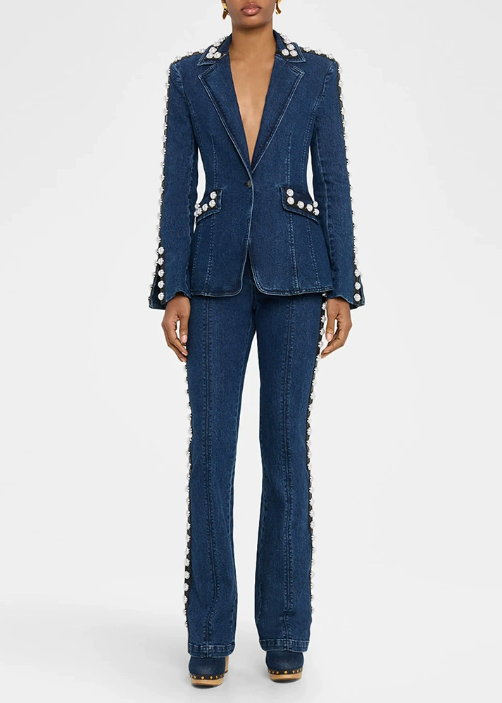 Filibert Pearl Denim Pants Set