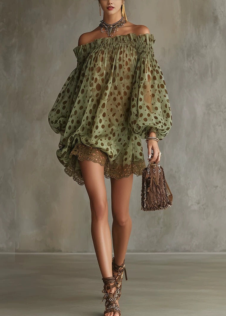 Kalliyan Off Shoulder Print Mini Dress