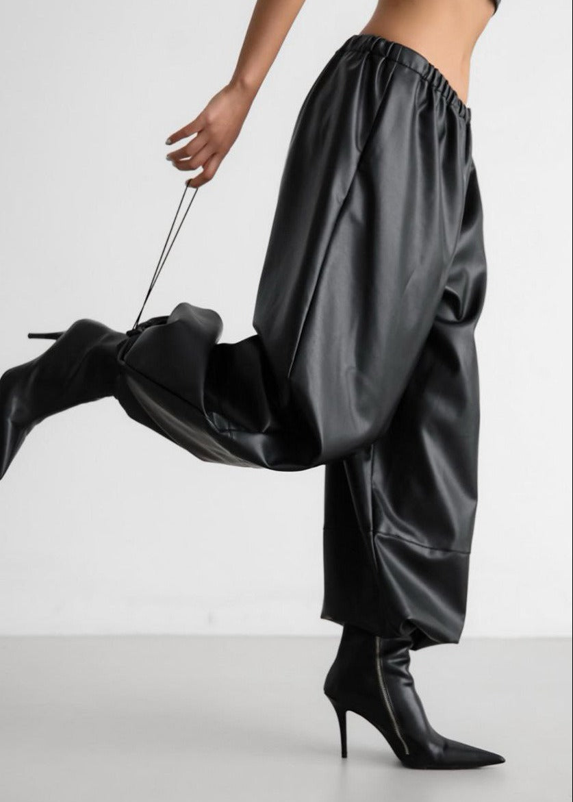 Fazl Drawstring Leather Pants