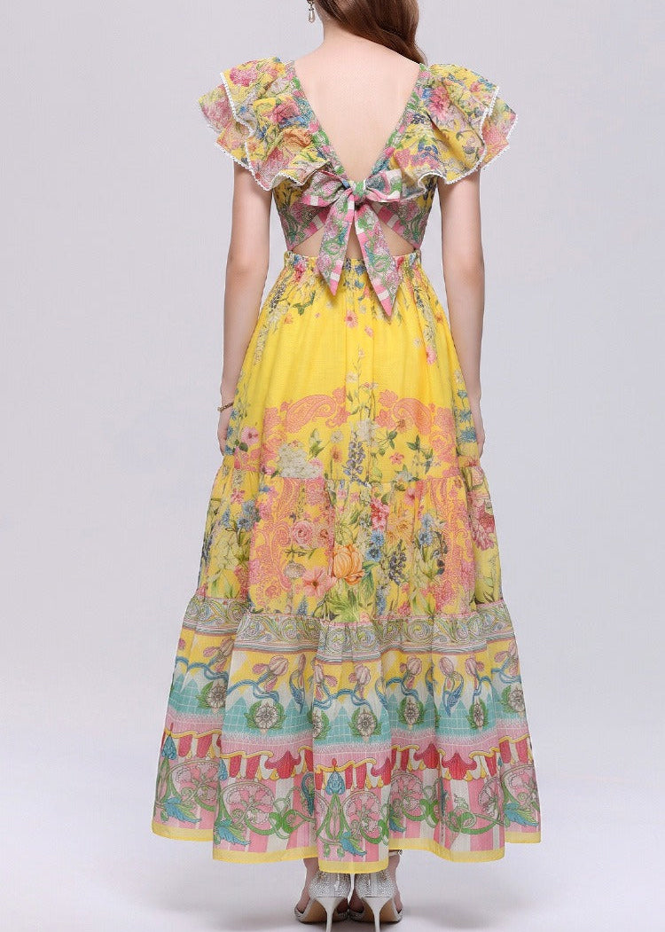 Iuventas Ruffle Floral Midi Dress