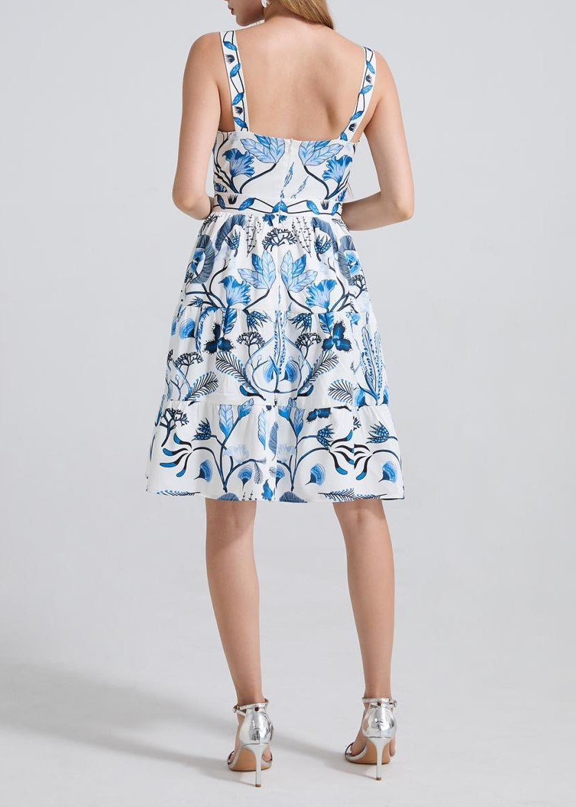 Iunia Sleeveless Print Puffy Mini Dress