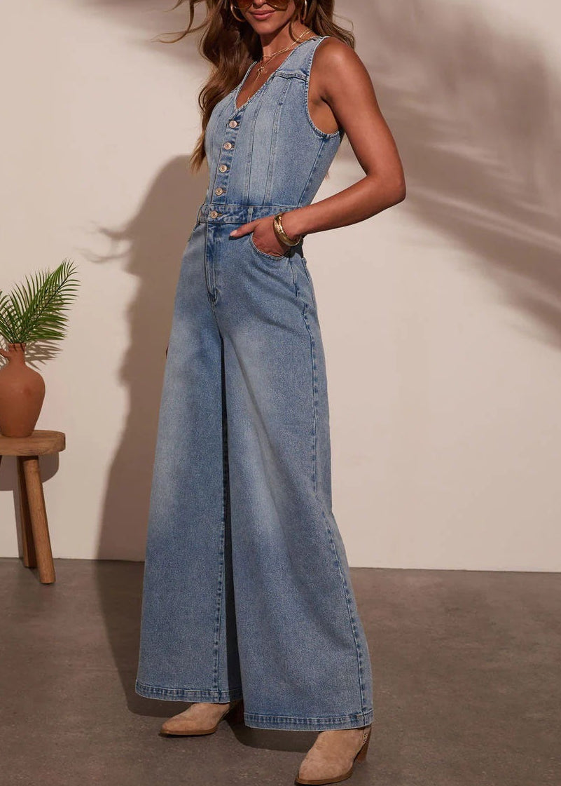 Kathryn Sleeveless Denim Jumpsuit