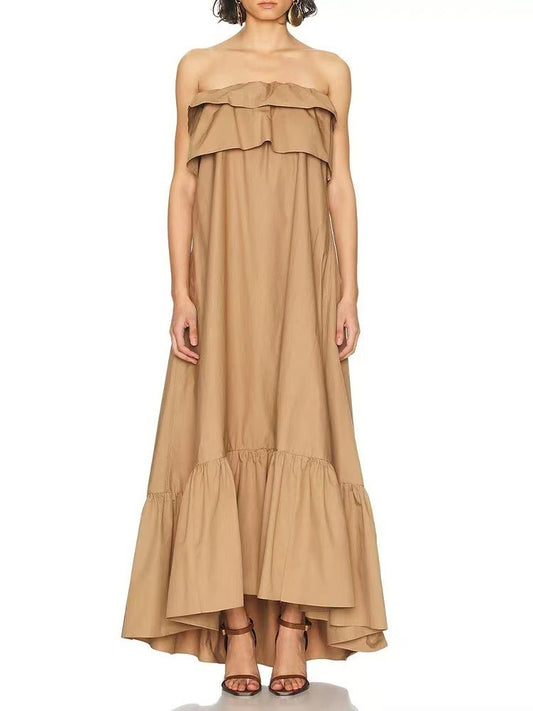 Hamish Strapless Ruffle Maxi Dress