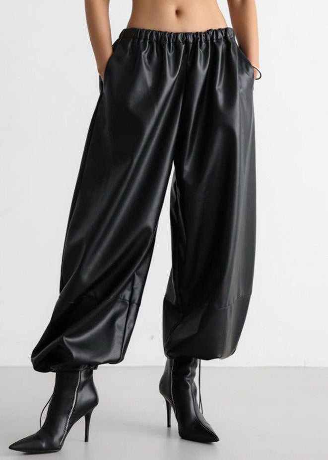 Fazl Drawstring Leather Pants