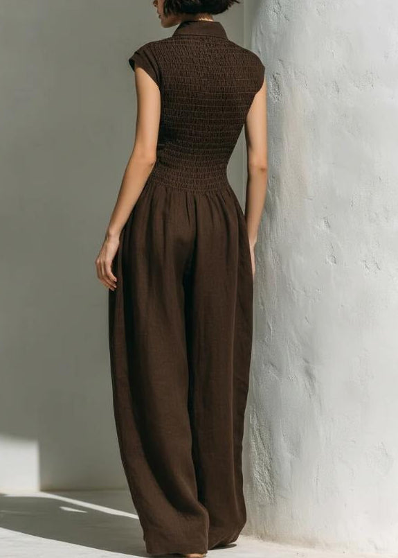 Heraclitus V Neck Ruch Jumpsuit