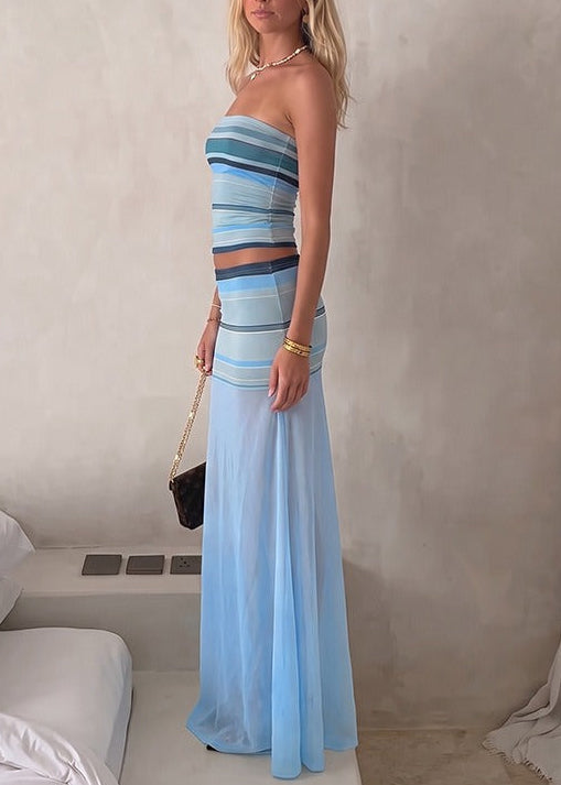 Ilyan Strapless Knit Skirt Set