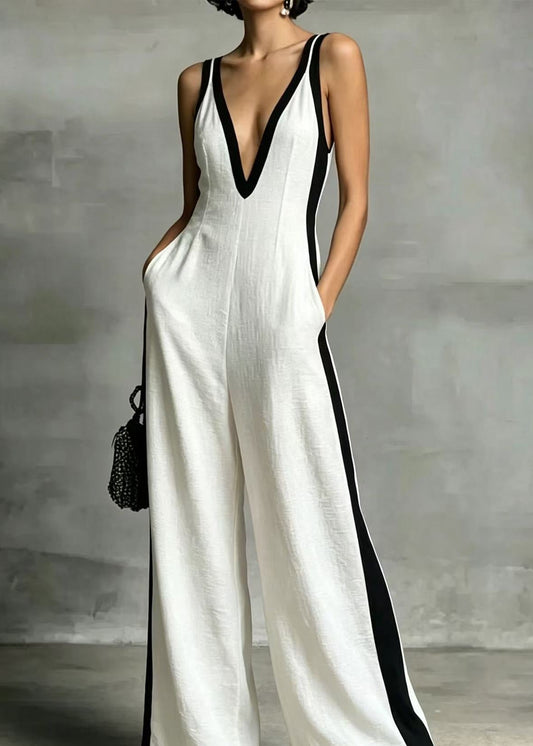 Kalle Plunge Colorblock Jumpsuit