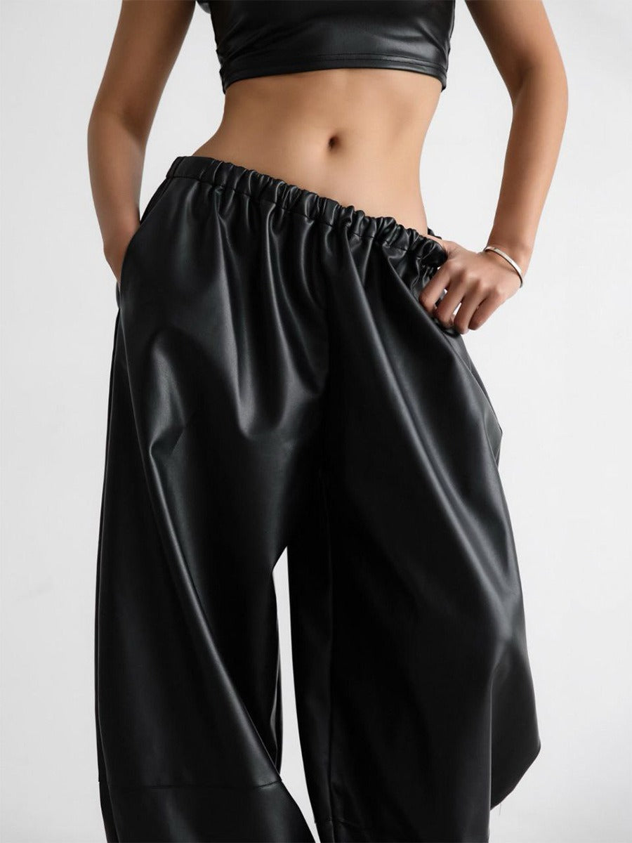 Fazl Drawstring Leather Pants