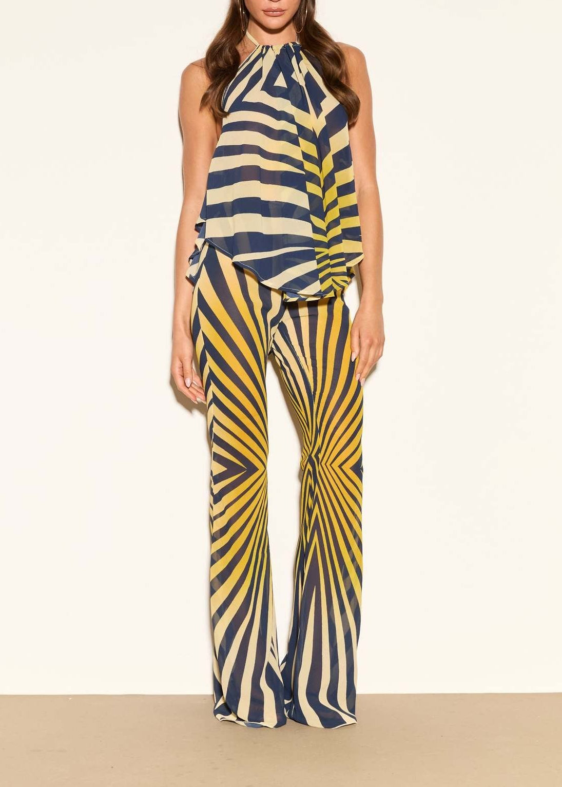 Keoni Halter Neck Stripe Pants Set