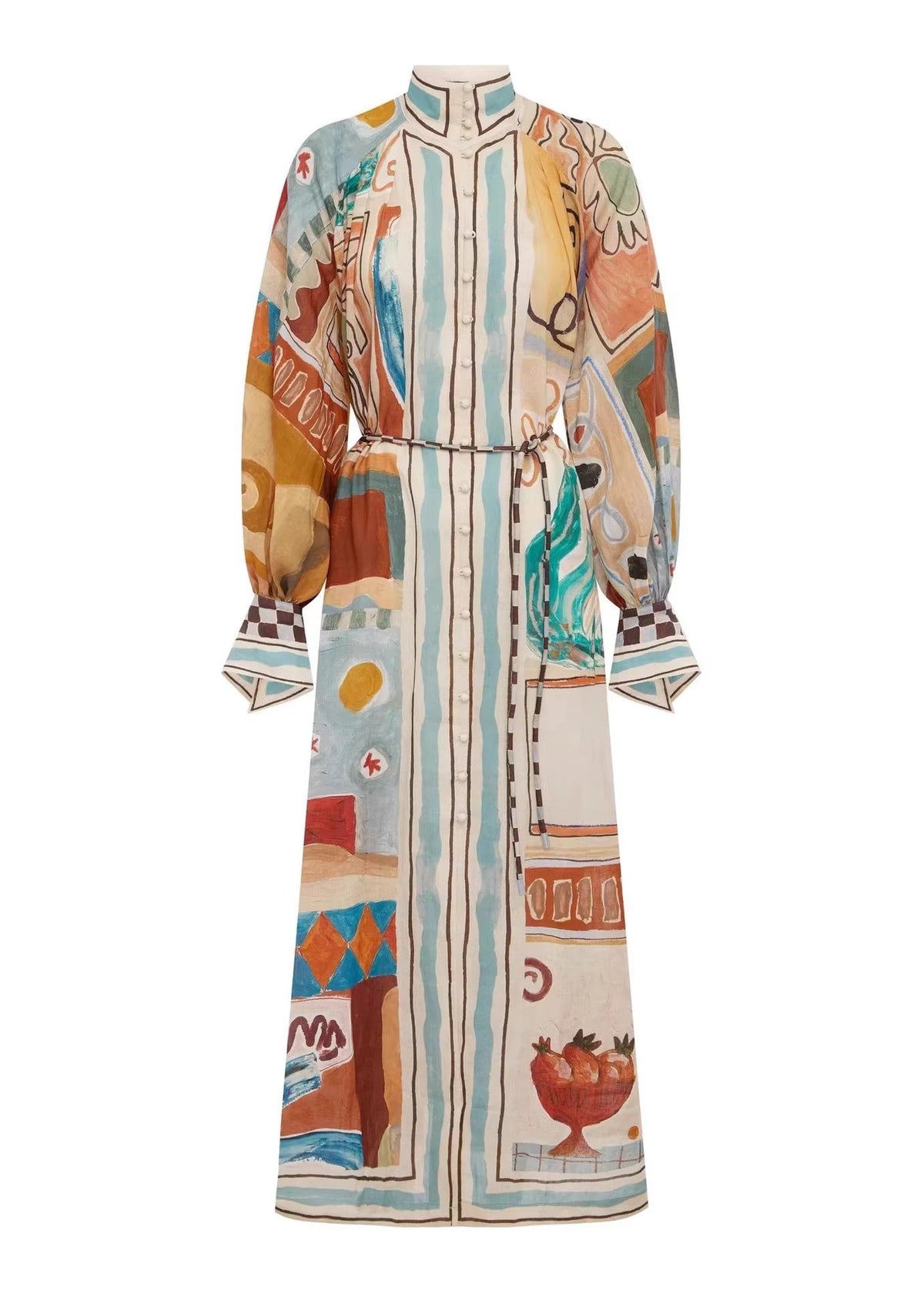 Jaxson Balloon Sleeve Print Oversized Maxi Dress