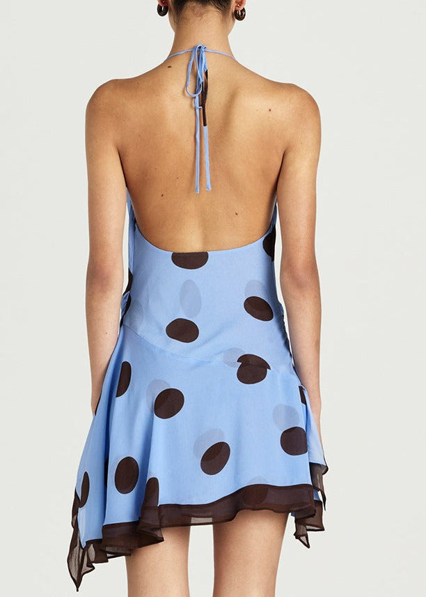 Kasia Cowl Neck Dot Mini Dress