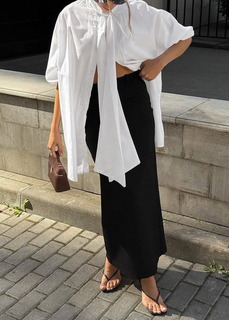 Francis Puff Sleeve Tie Up Top