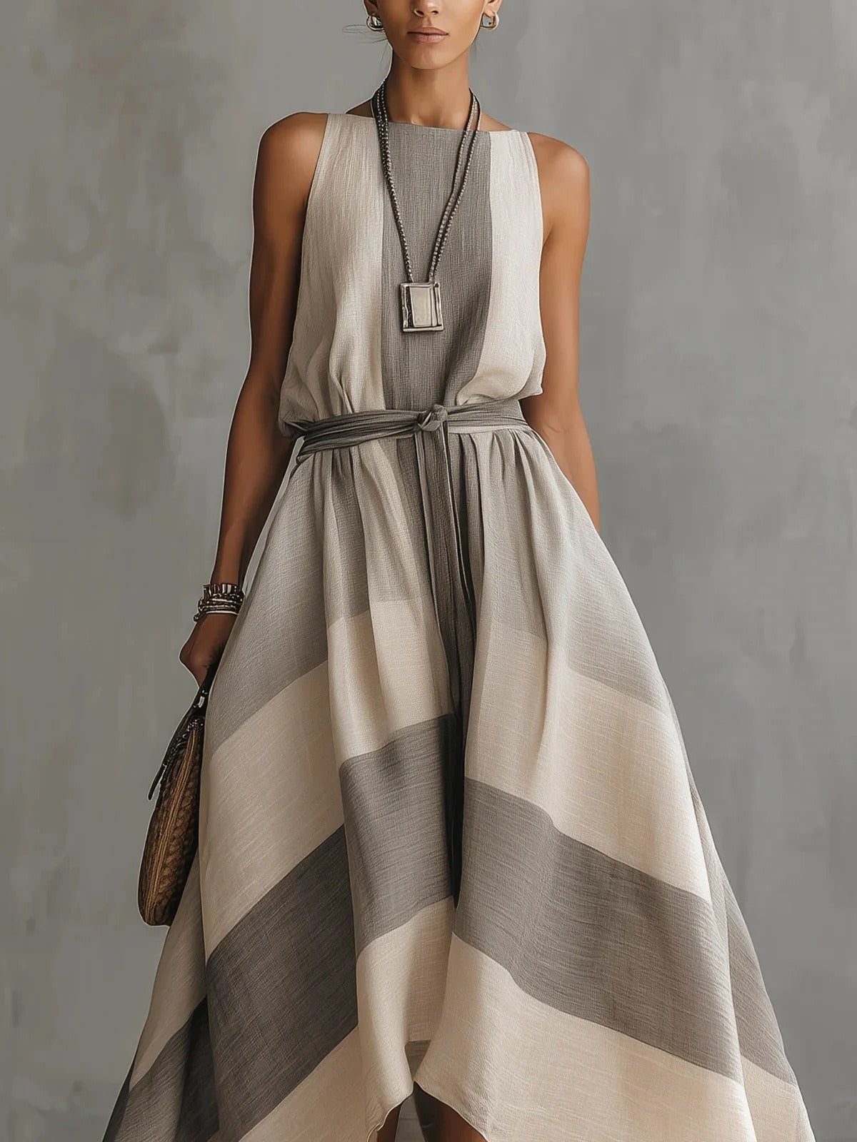 Karolina Sleeveless Stripe Maxi Dress