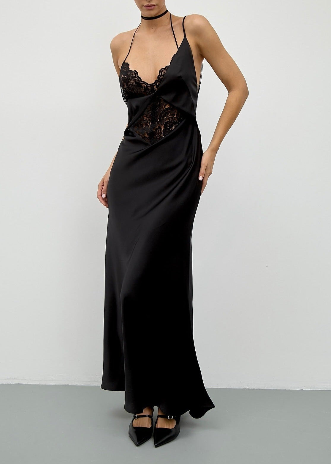 Hamidullah Backless Lace Maxi Dress
