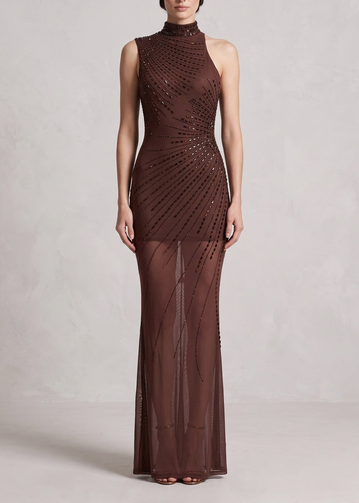 Keone High Neck Crystal Maxi Dress