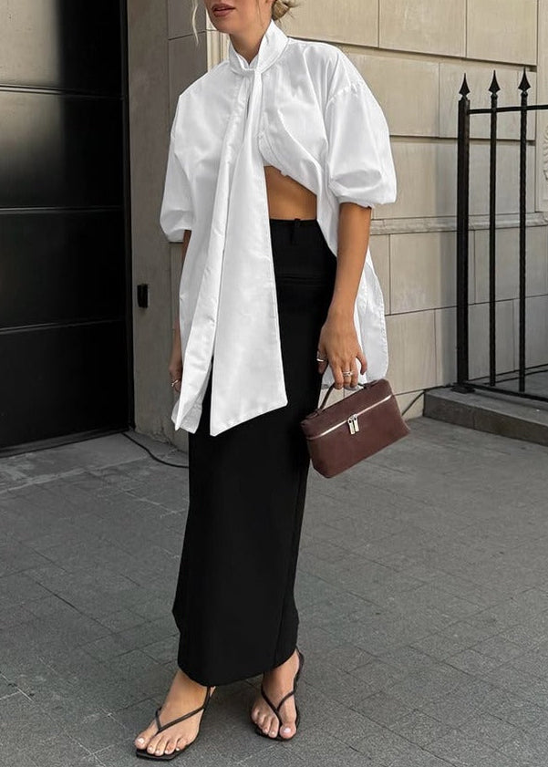 Francis Puff Sleeve Tie Up Top