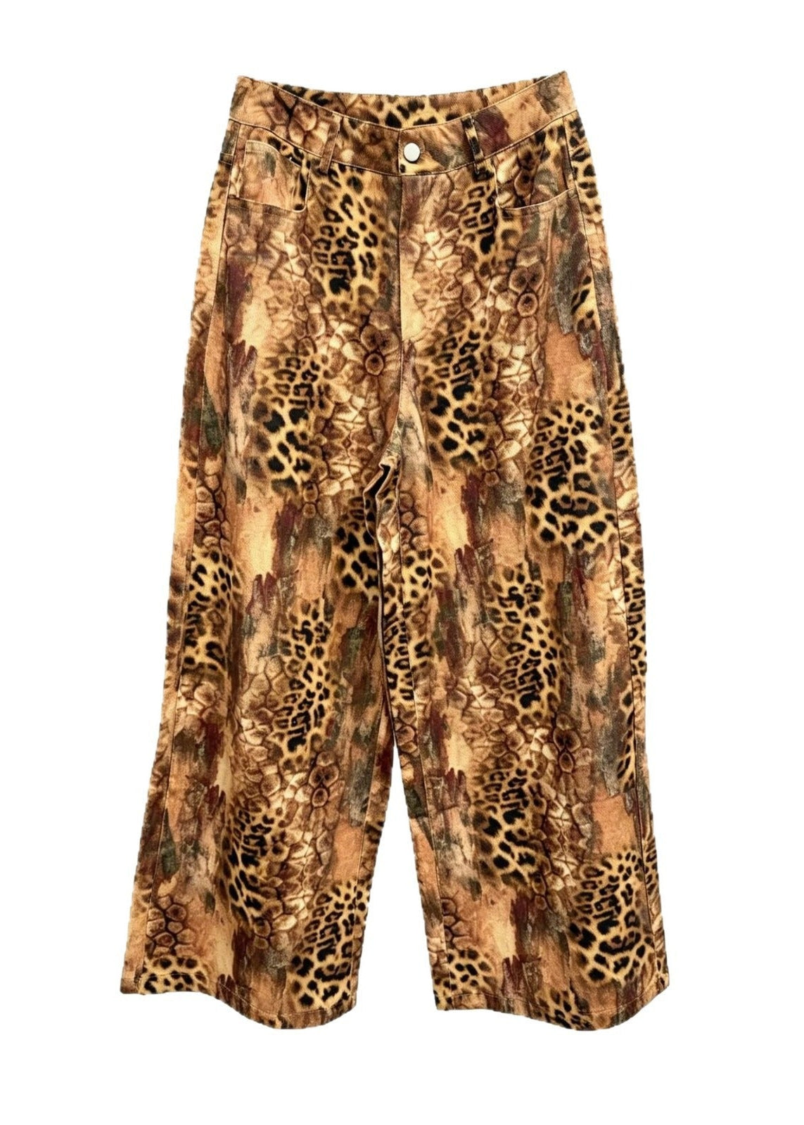 Indah Leopard Wide Leg Jeans